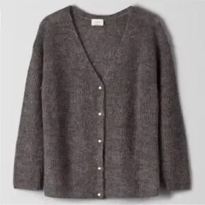 Wilfred Gray Front to Back Button-Up Sweater